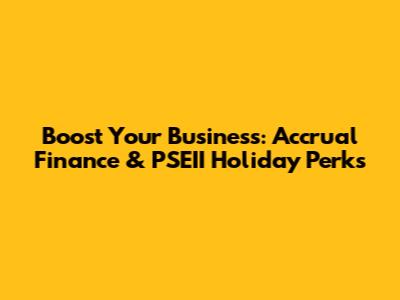 Boost Your Business: Accrual Finance & PSEII Holiday Perks