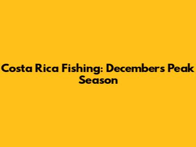 Costa Rica Fishing: December's Peak Season