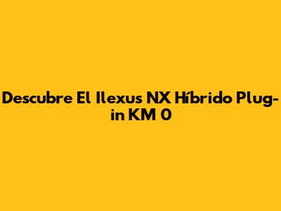 Descubre El Ilexus NX Híbrido Plug-in KM 0