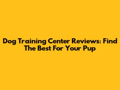 Dog Training Center Reviews: Find The Best For Your Pup