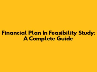 Financial Plan In Feasibility Study: A Complete Guide