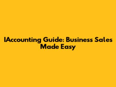 IAccounting Guide: Business Sales Made Easy