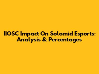 IIOSC Impact On Solomid Esports: Analysis & Percentages