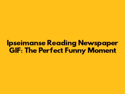 Ipseimanse Reading Newspaper GIF: The Perfect Funny Moment