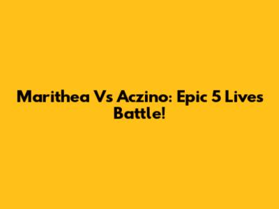 Marithea Vs Aczino: Epic 5 Lives Battle!