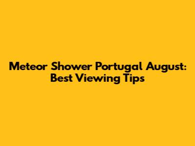 Meteor Shower Portugal August: Best Viewing Tips