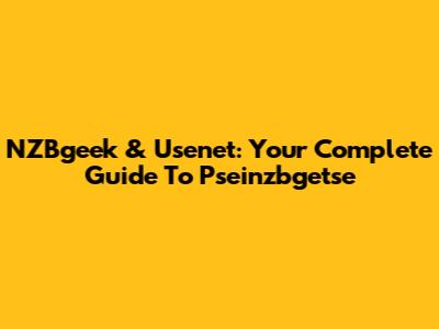 NZBgeek & Usenet: Your Complete Guide To Pseinzbgetse