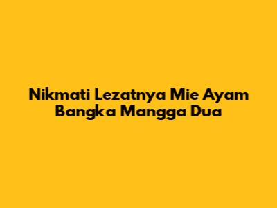 Nikmati Lezatnya Mie Ayam Bangka Mangga Dua