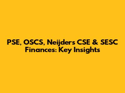 PSE, OSCS, Neijders CSE & SESC Finances: Key Insights