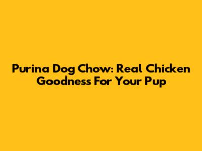Purina Dog Chow: Real Chicken Goodness For Your Pup