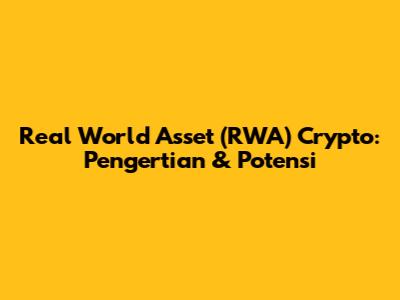 Real World Asset (RWA) Crypto: Pengertian & Potensi