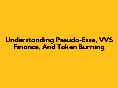 Understanding Pseudo-Esse, VVS Finance, And Token Burning