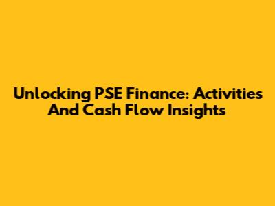 Unlocking PSE Finance: Activities And Cash Flow Insights