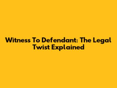 Witness To Defendant: The Legal Twist Explained